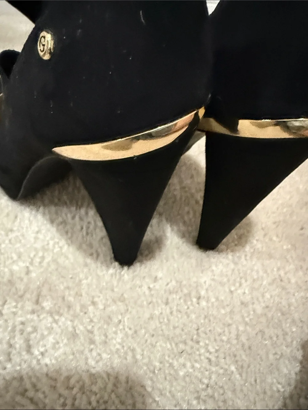 Guess Black Suede Cross-Strap Pointed Heel